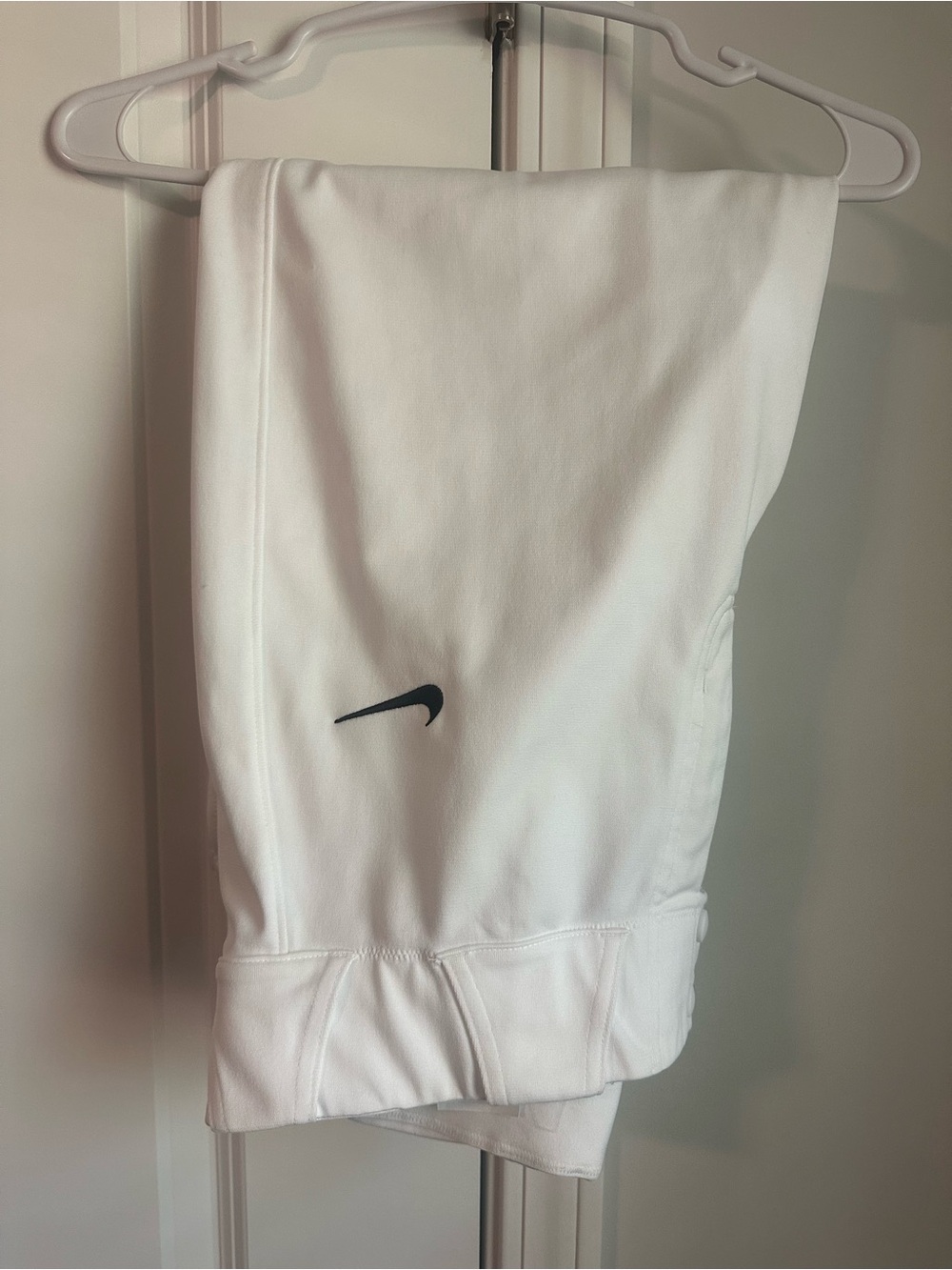 Nike White Men’s Baseball Knickers with Black Swoosh